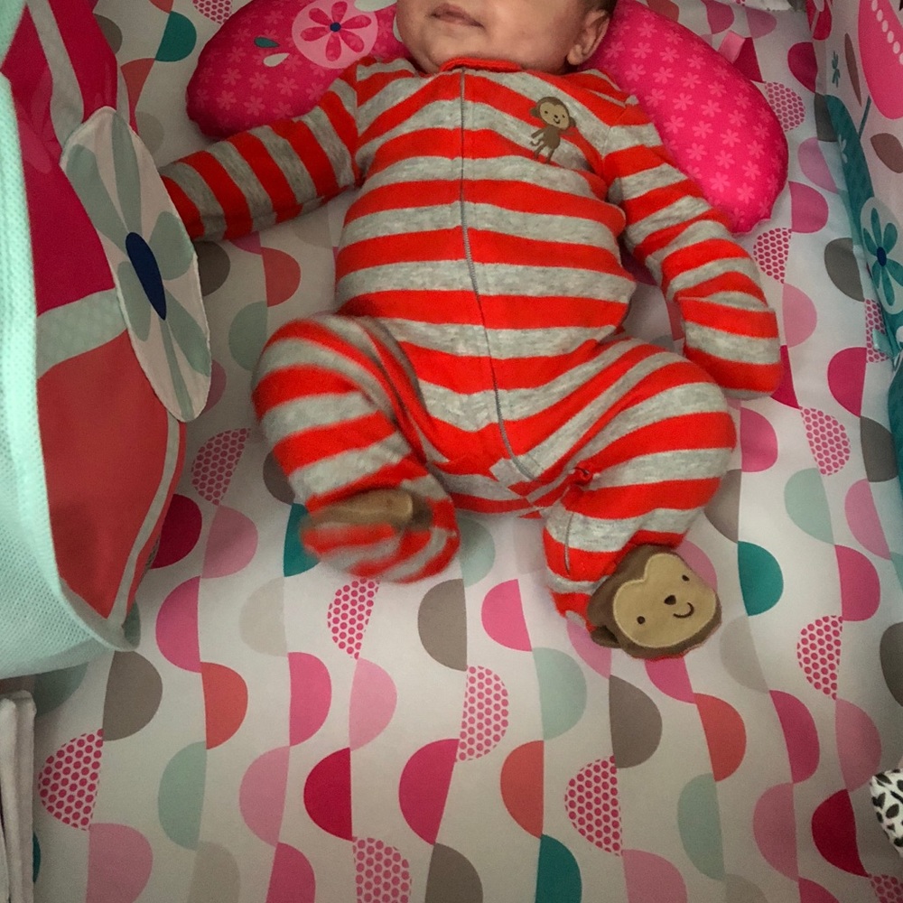 Newborn red and gray onesie